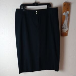 Voyage by Marina Rinaldi Classic Black Pencil Skirt